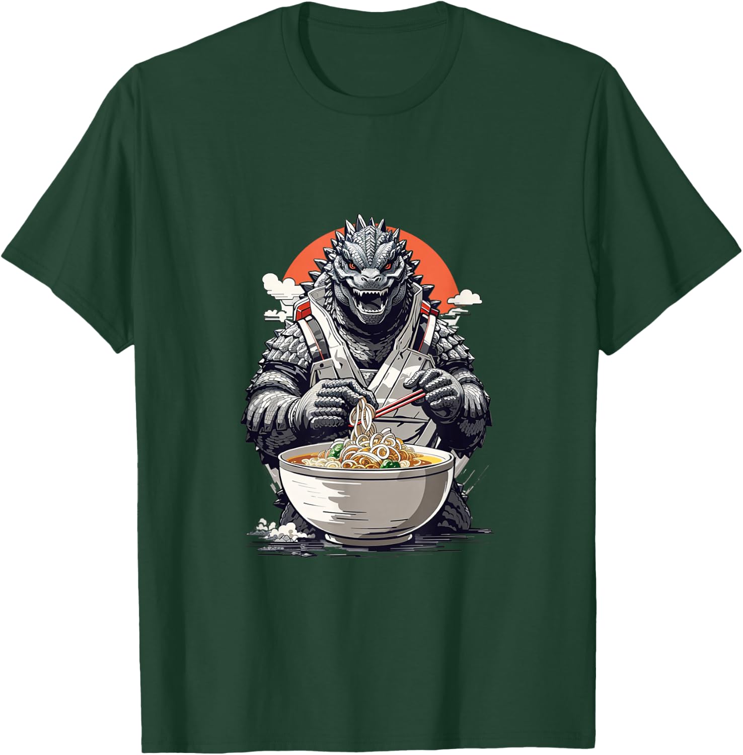 Japanese Monster Kaiju Eating Ramen T-Shirt - T-Shirt | Forest