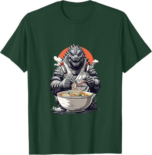 Japanese Monster Kaiju Eating Ramen T-Shirt - T-Shirt | Forest