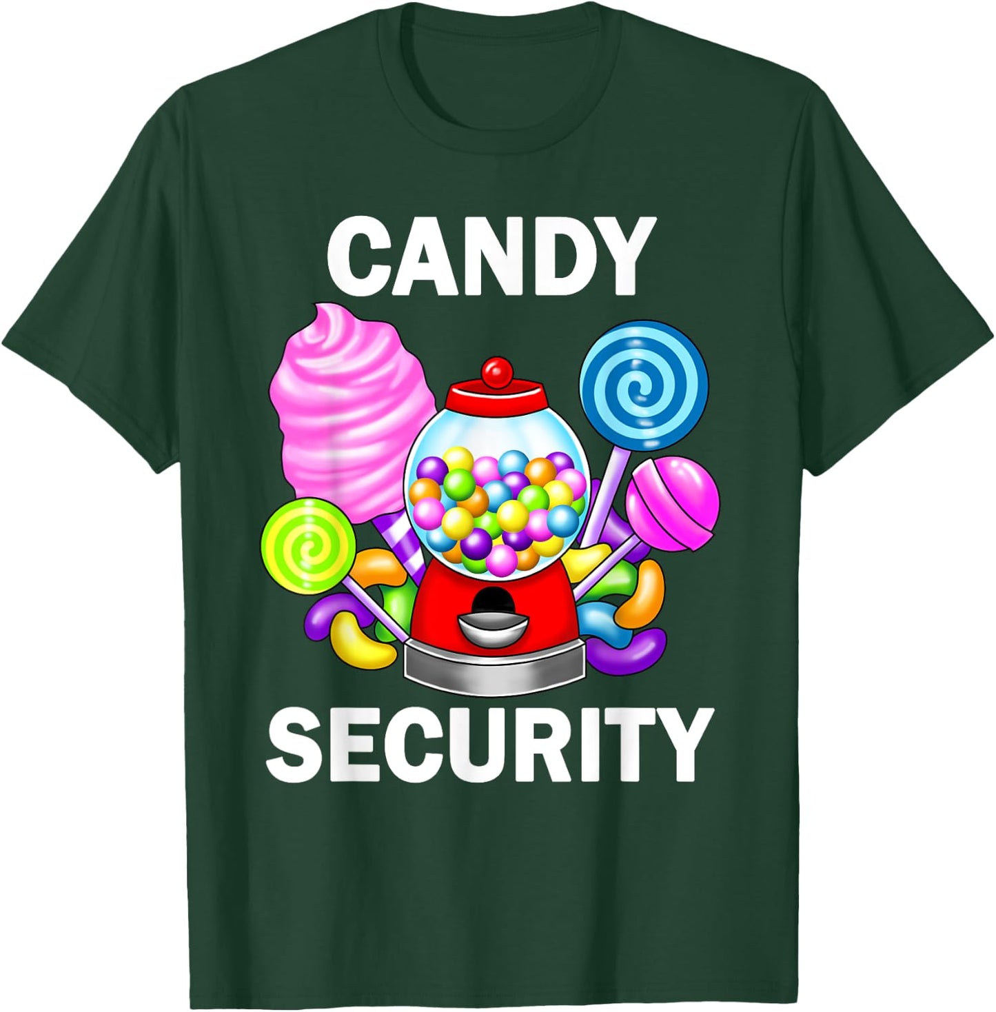 Candy Security Gumball Machine Lollipop Sweets Lover T-Shirt - T-Shirt | Forest