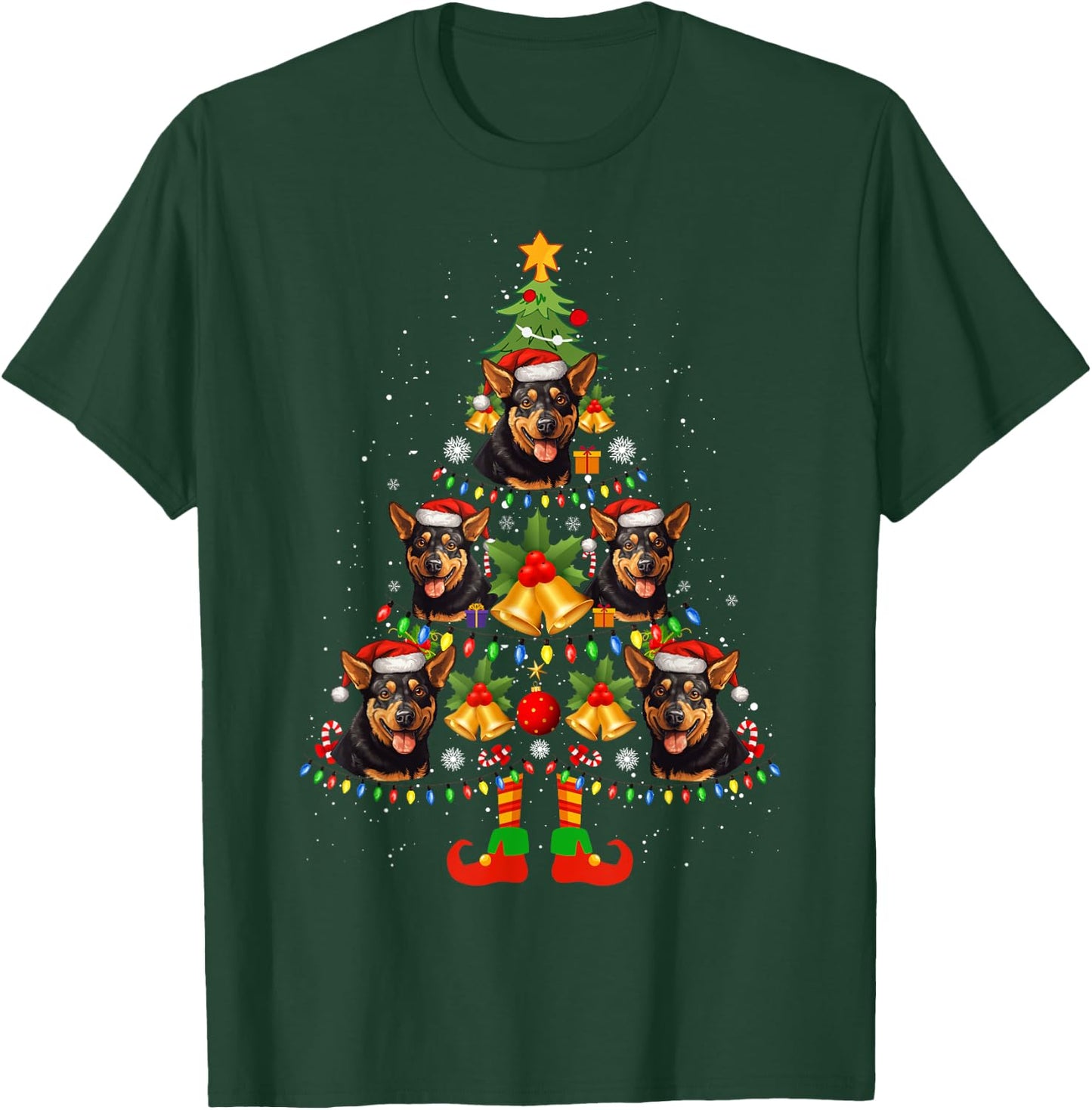 Lancashire Heeler Christmas Tree Gifts Funny Xmas Dog Lover Men Women T-Shirt - T-Shirt | Forest