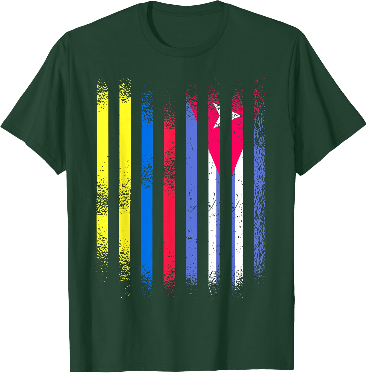 Colombia Flag Cuba Grown Country Flags Stripes T-Shirt - T-Shirt | Forest