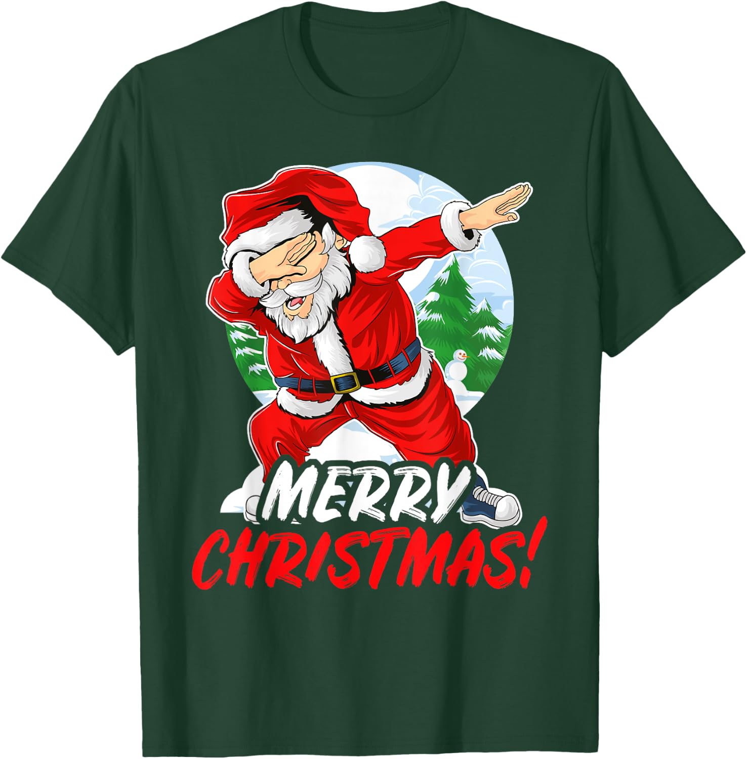 Unicorn Santa Claus Dab Christmas T-Shirt - T-Shirt | Forest