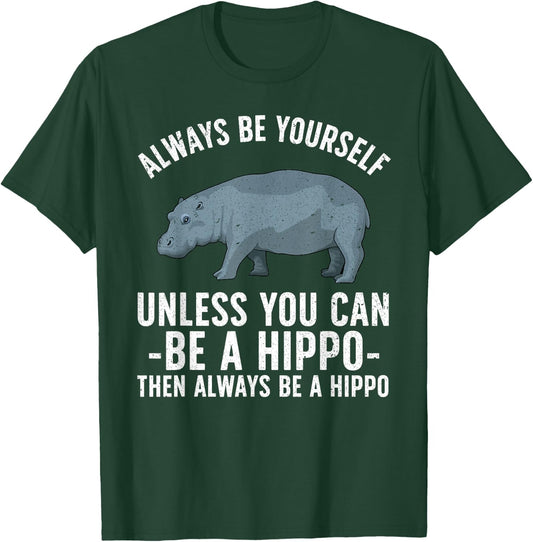 Funny Hippo Design Women Toddlers Hippopotamus Lover T-Shirt - T-Shirt | Forest