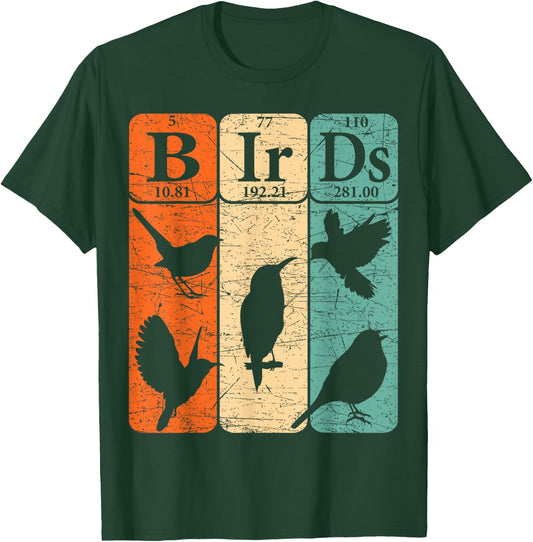 Birds Periodic Table Elements Birdwatching Ornithology T-Shirt - T-Shirt | Forest