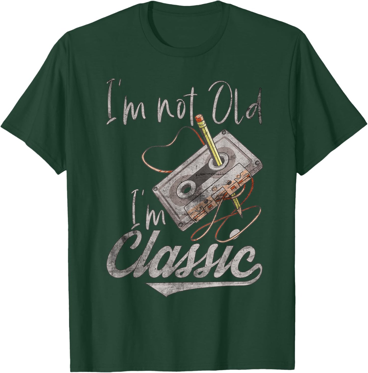 I'm Not Old I'm Classic Cassette Tape Pencil Retro Vintage T-Shirt - T-Shirt | Forest