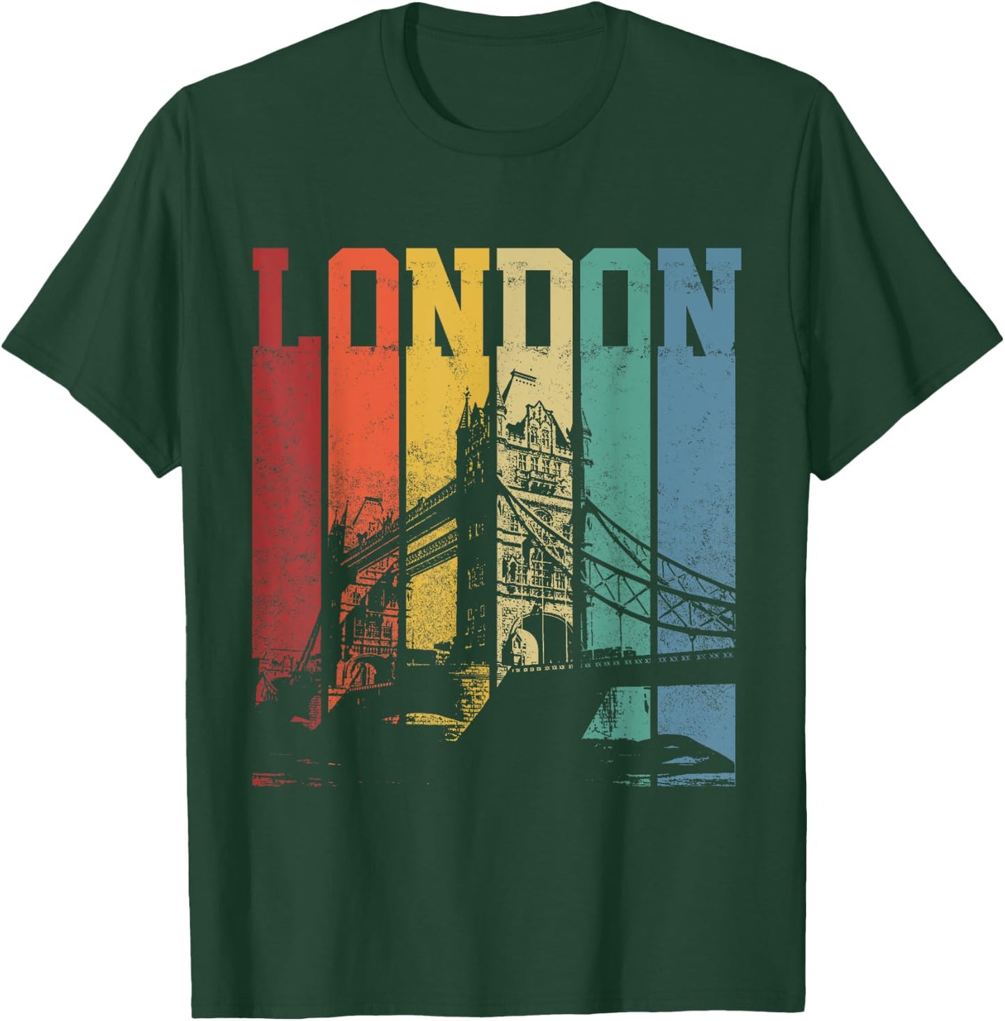 London City Tower Bridge England United Kingdom Vintage T-Shirt - T-Shirt | Forest