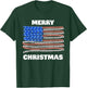 American USA Flag Patriotic Merry Christmas Xmas Lights Women Kids Men T-Shirt - T-Shirt | Forest