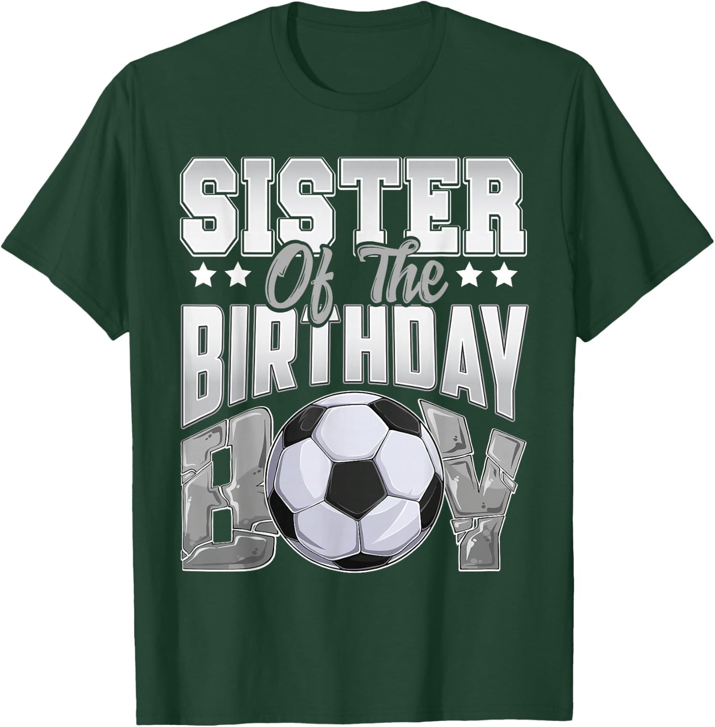 Sister Soccer birthday Boy Family Baller b-day Party T-Shirt - T-Shirt | Forest
