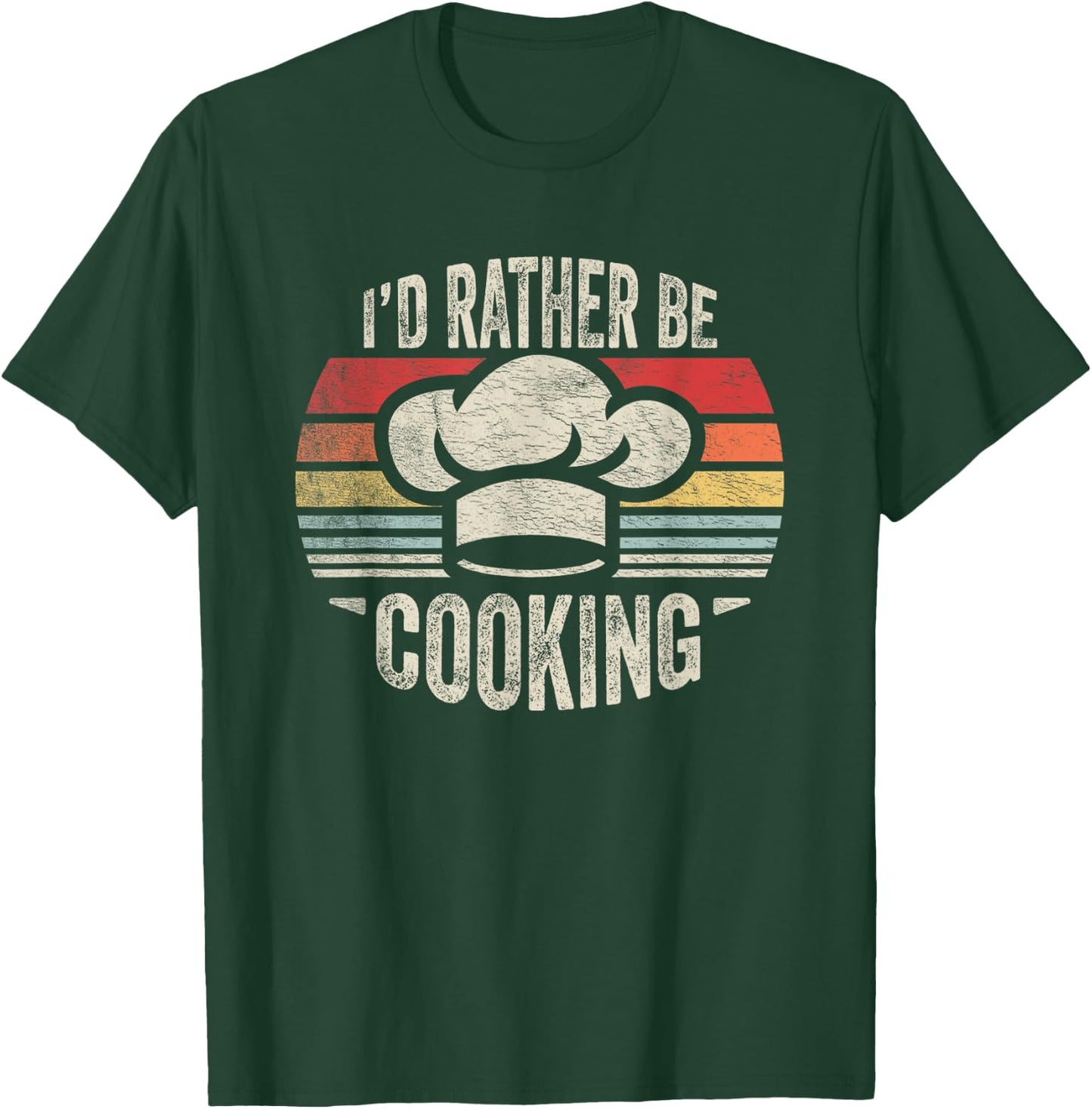 Nice 'n Cool Retro Vintage I'd Rather Be Cooking Funny Chef Black T-Shirt - T-Shirt | Forest