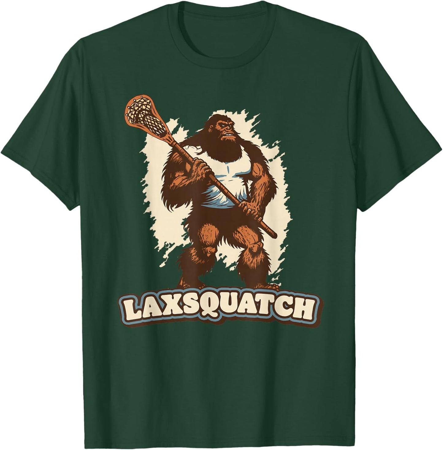 Laxsquatch! Bigfoot Lacrosse Player Funny Sasquatch Lax T-Shirt - T-Shirt | Forest