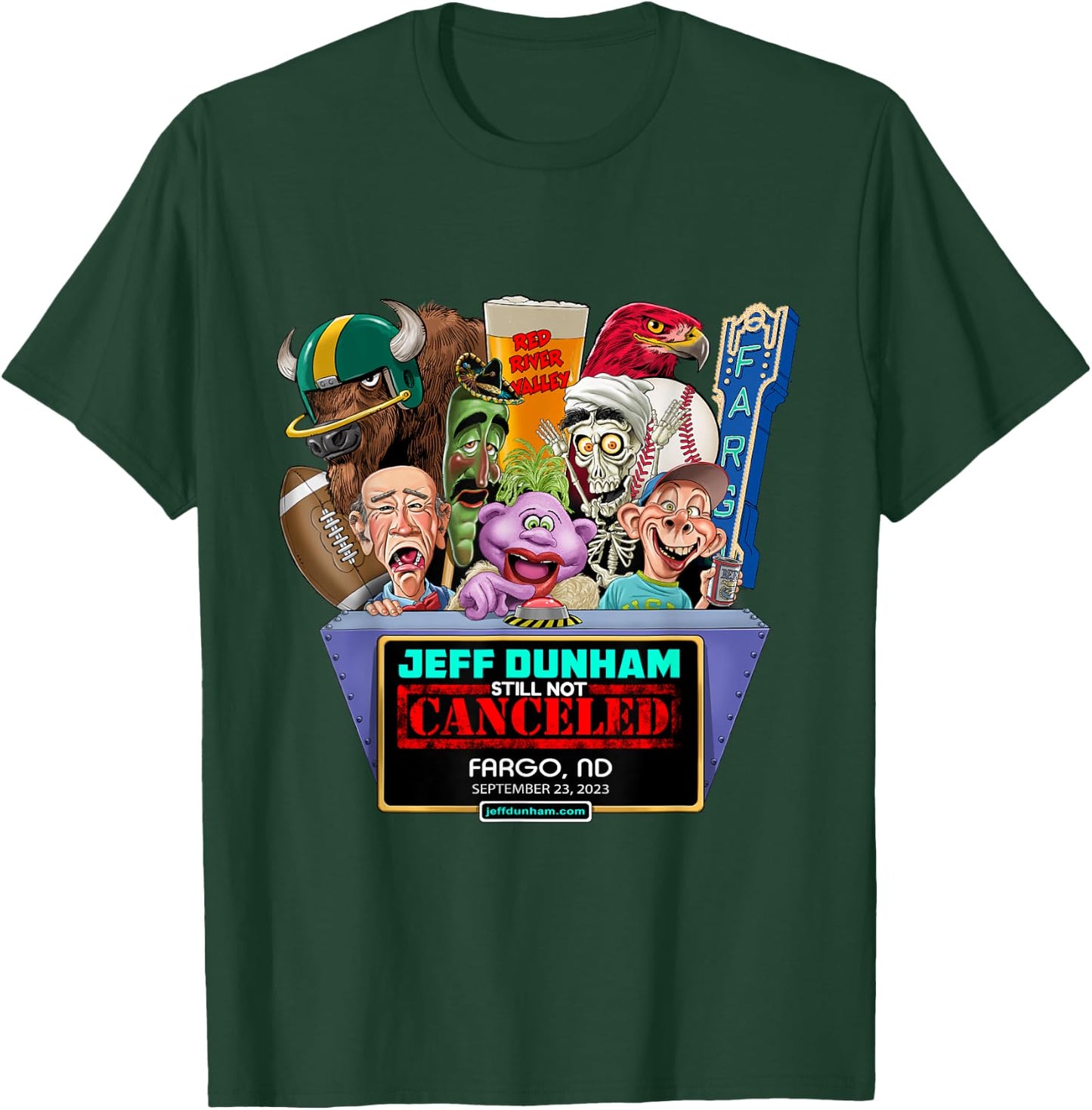 Jeff Dunham Fargo, ND (2023) T-Shirt - T-Shirt | Forest