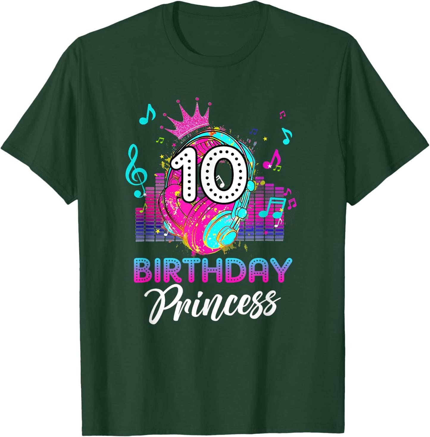 Musical Theme 10th Birthday Shirt Girls Princess Born 2013 T-Shirt - T-Shirt | Forest