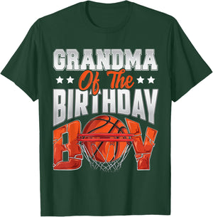 Grandma Basketball Birthday Boy Family Baller b-Day Party T-Shirt - T-Shirt | Forest