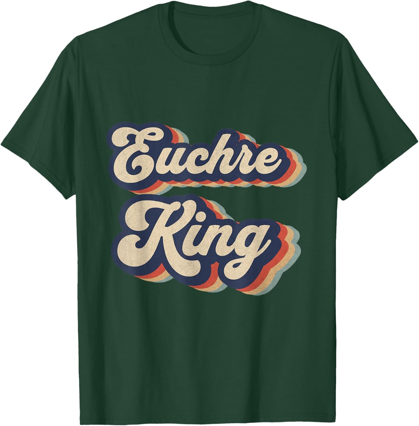Euchre King Vintage Design Funny Euchre Card Game T-Shirt - T-Shirt | Forest