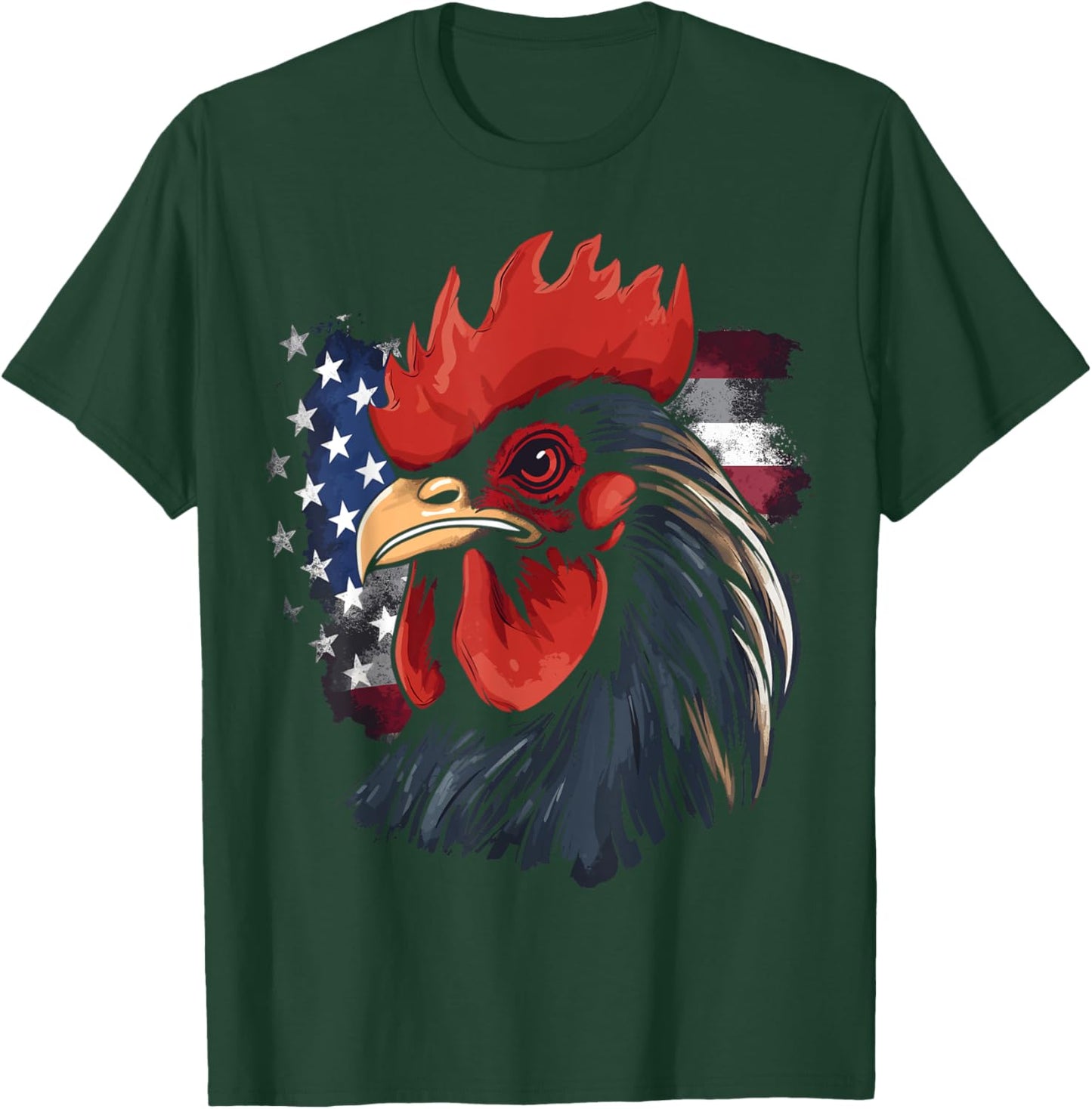 Chicken USA Flag design for Patriotic Farmer T-Shirt - T-Shirt | Forest