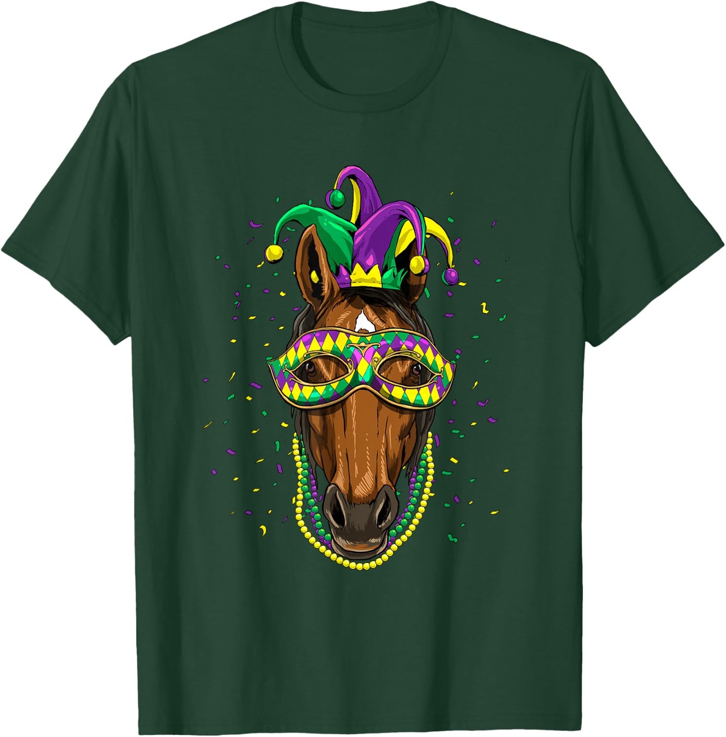 Mardi Gras Shirt Jester Horse Cowboy Cowgirl Horse Lover T-Shirt - T-Shirt | Forest