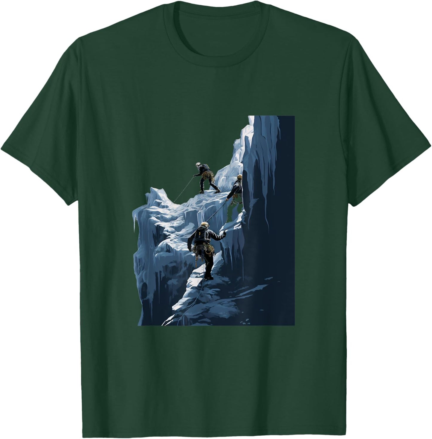 Ice Climbing Ice Climber Frozen Rock Snow Mountain T-Shirt - T-Shirt | Forest