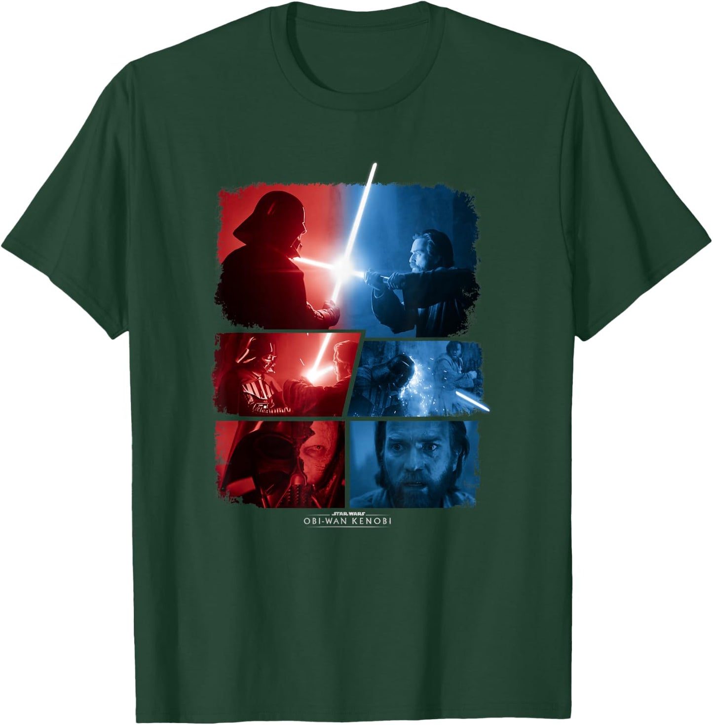 Star Wars: Obi-Wan Kenobi VS Darth Vader Lightsaber Battle T-Shirt - T-Shirt | Forest