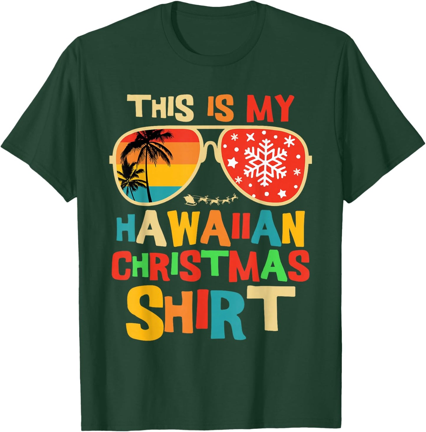 This is My Hawaiian Christmas Pajama Matching Family Hawaii T-Shirt - T-Shirt | Forest