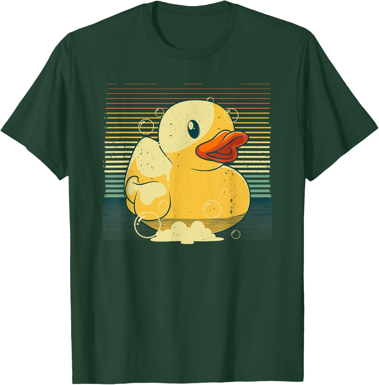 Vintage Rubber Duck Art For Kid Men Women Rubber Ducky Lover T-Shirt - T-Shirt | Forest