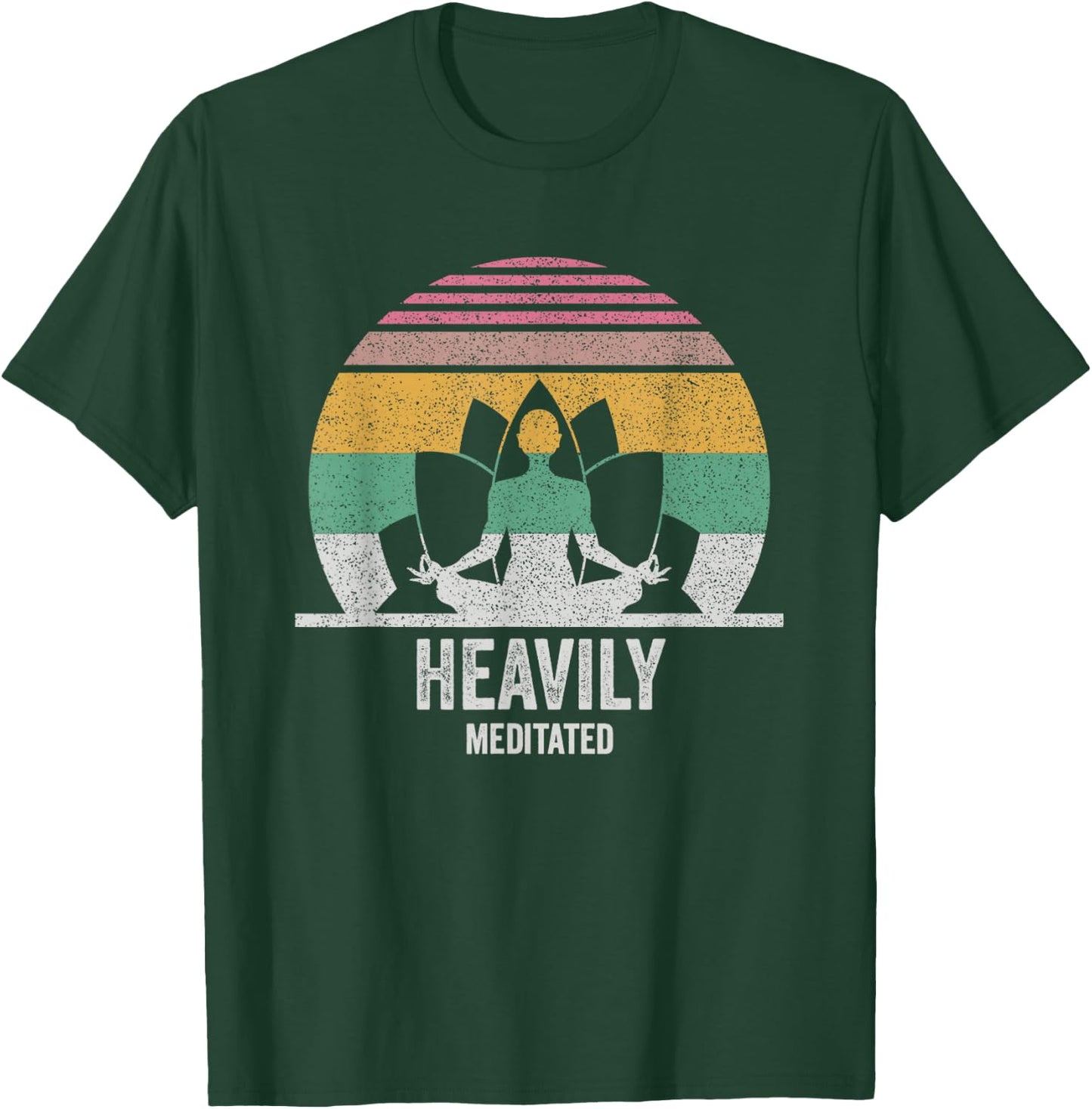 Vintage Retro Heavily Meditated Funny Meditation & Yoga Gift T-Shirt - T-Shirt | Forest