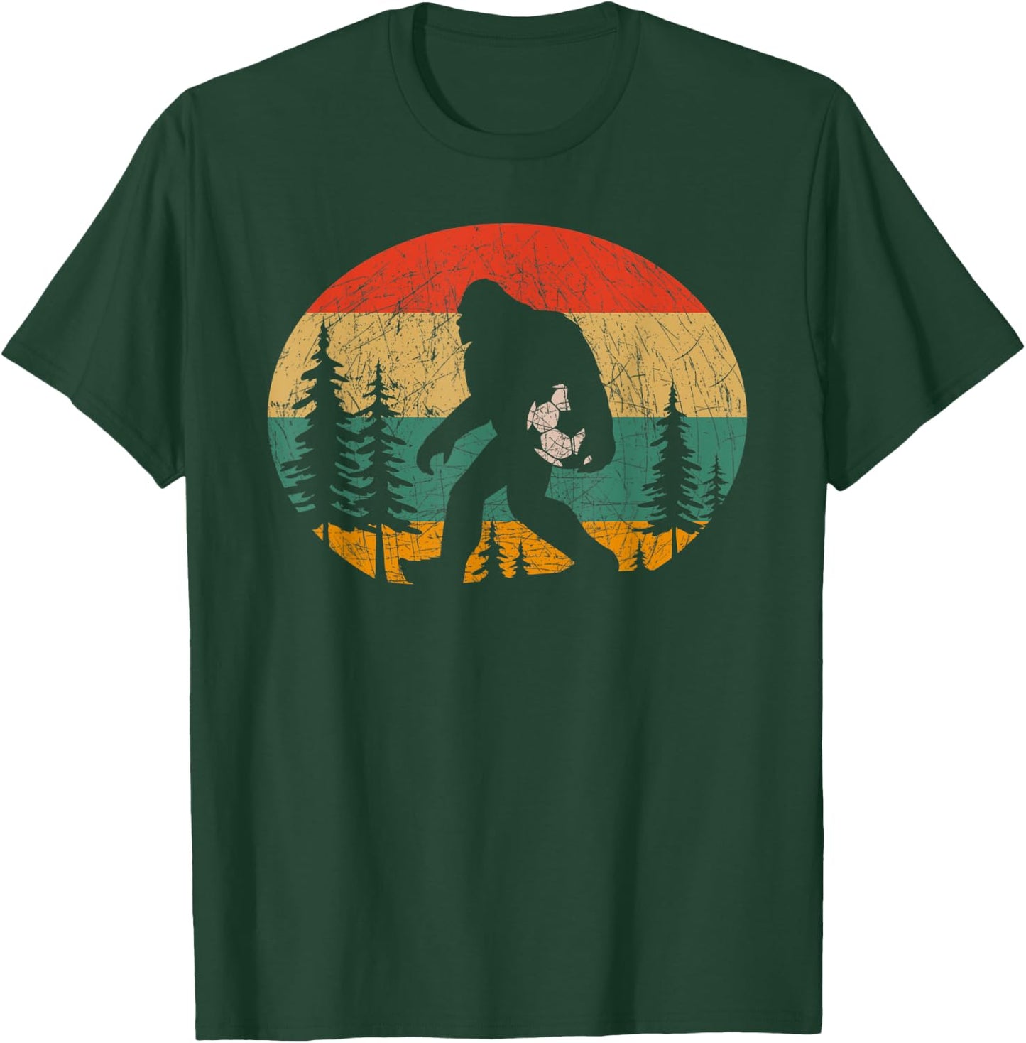 Vintage Sasquatch Soccer For Soccer Player Bigfoot Lovers T-Shirt - T-Shirt | Forest