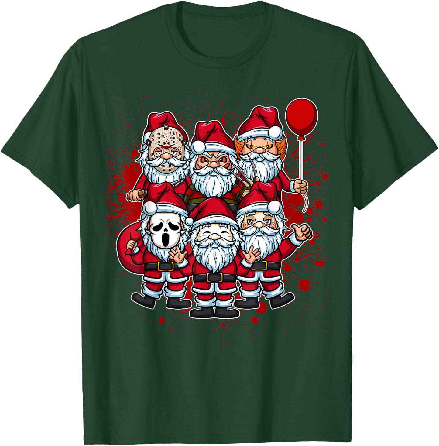 My Little Horror Crew - Christmas Horror Movie Santa Claus T-Shirt - T-Shirt | Forest