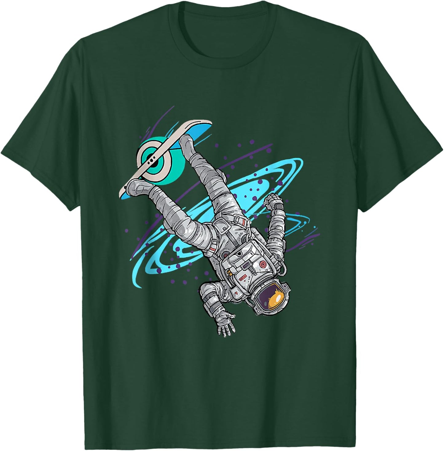 one Wheel Funny Astronaut Onewheel Float Life Skateboard T-Shirt - T-Shirt | Forest