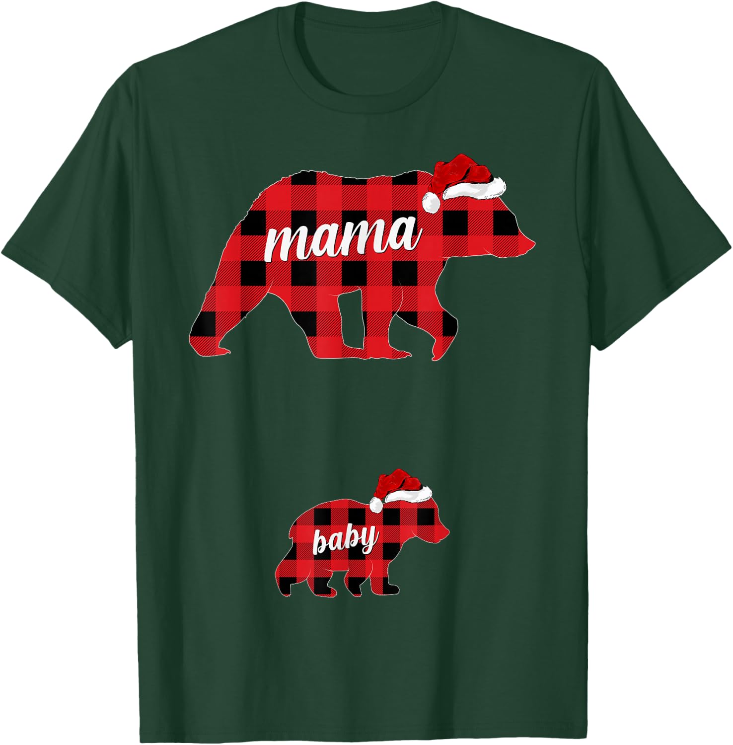 Pregnant Women Mama Bear Pregnancy Christmas Pajamas T-Shirt - T-Shirt | Forest