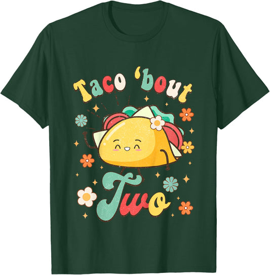 Taco 'Bout Two Mexican Baby Second Birthday 2nd Bday Fiesta T-Shirt - T-Shirt | Forest