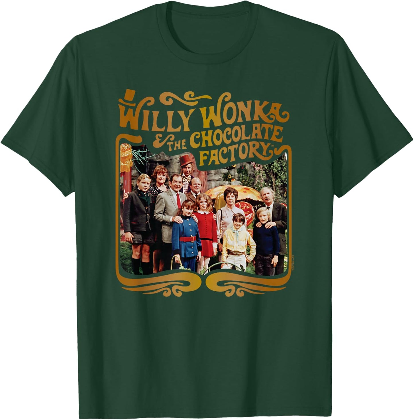 Willy Wonka & The Chocolate Factory - Willy Wonka Cast Photo T-Shirt - T-Shirt | Forest