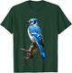 Realistic Blue Jay Gift on a Tree Branch T-Shirt - T-Shirt | Forest