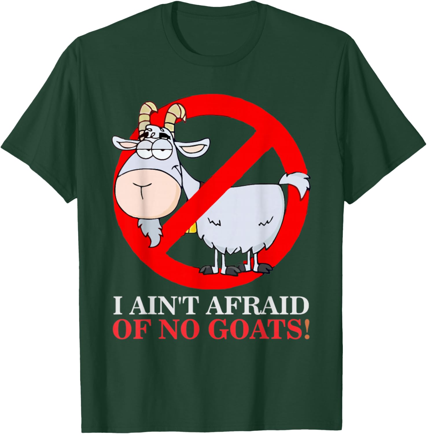 Goat Funny I Ain't Afraid Of No Goat Baseball - Black, -Adults/Kids, Short Sleeve, Classic Fit, Small T-Shirt - T-Shirt | Forest