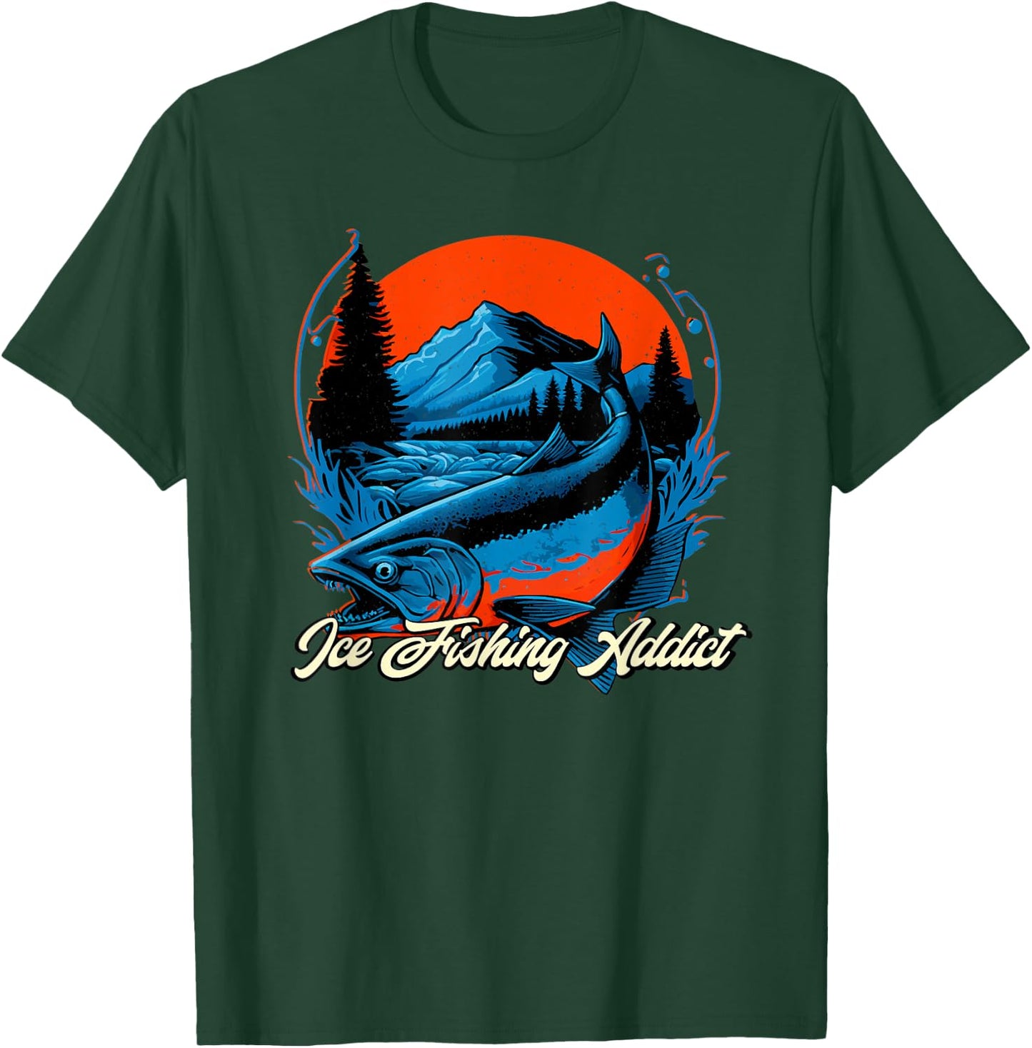Ice Fishing Funny Fisherman Fisher T-Shirt - T-Shirt | Forest