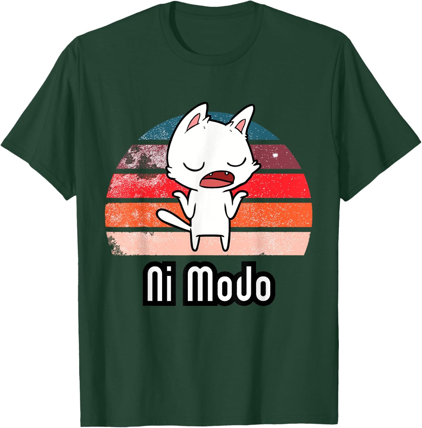 Ni Modo Shrugging Cat T-Shirt - T-Shirt | Forest