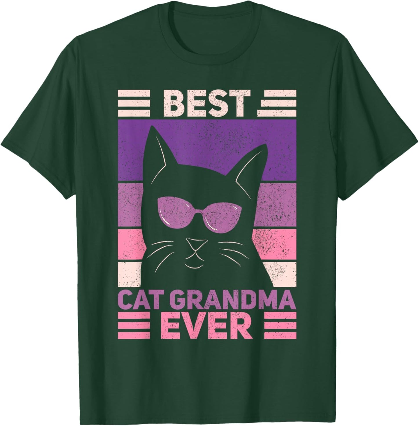 Best Cat Grandma Ever Women Cat Lover Funny Black Cat Themed T-Shirt - T-Shirt | Forest