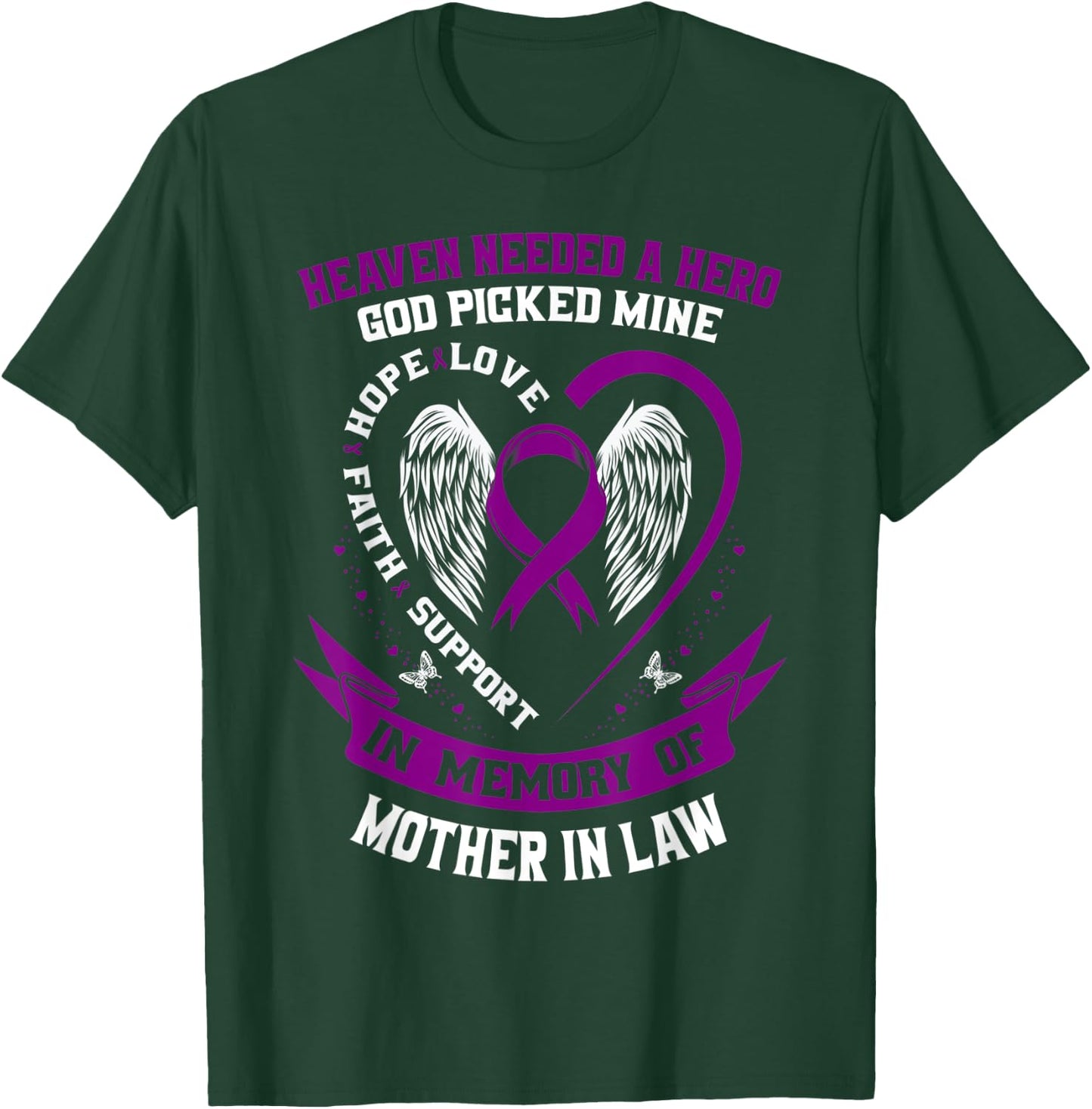 Purple In Memory of my Mother In Law Pancreatic Cancer Gifts T-Shirt - T-Shirt | Forest