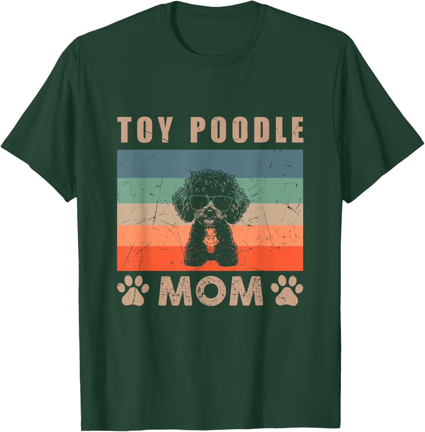 Vintage Toy Poodle Mom Gifts Funny Dog Mom Lover Mothers Day Women Kids T-Shirt - T-Shirt | Forest