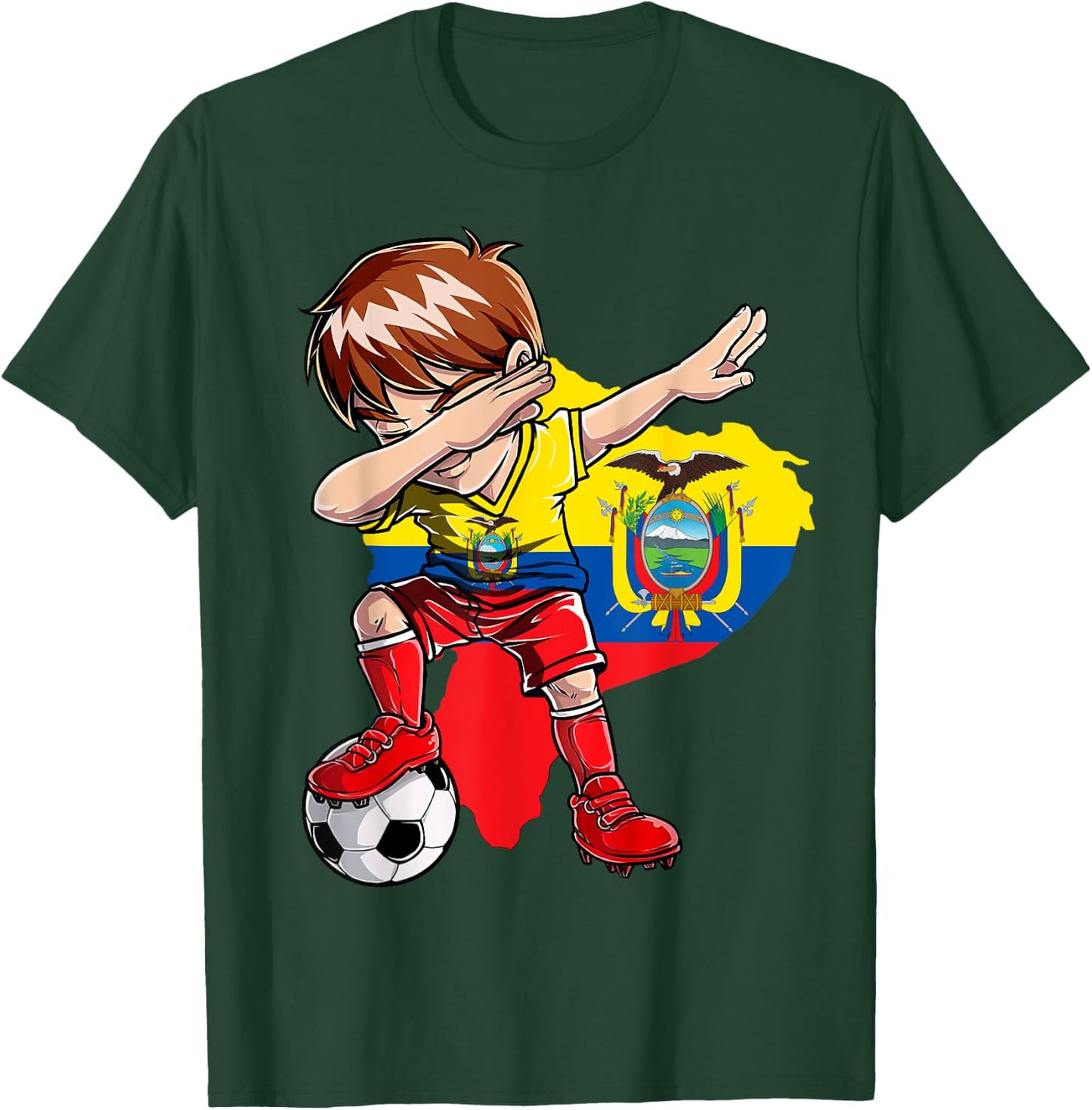 Dabbing Soccer Colombia Jersey Boy Colombian Boys Football T-Shirt - T-Shirt | Forest