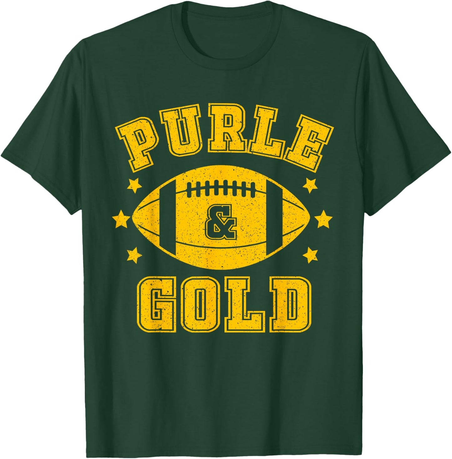 On Gameday Football We Wear Purple And Gold School Spirit T-Shirt - T-Shirt | Forest