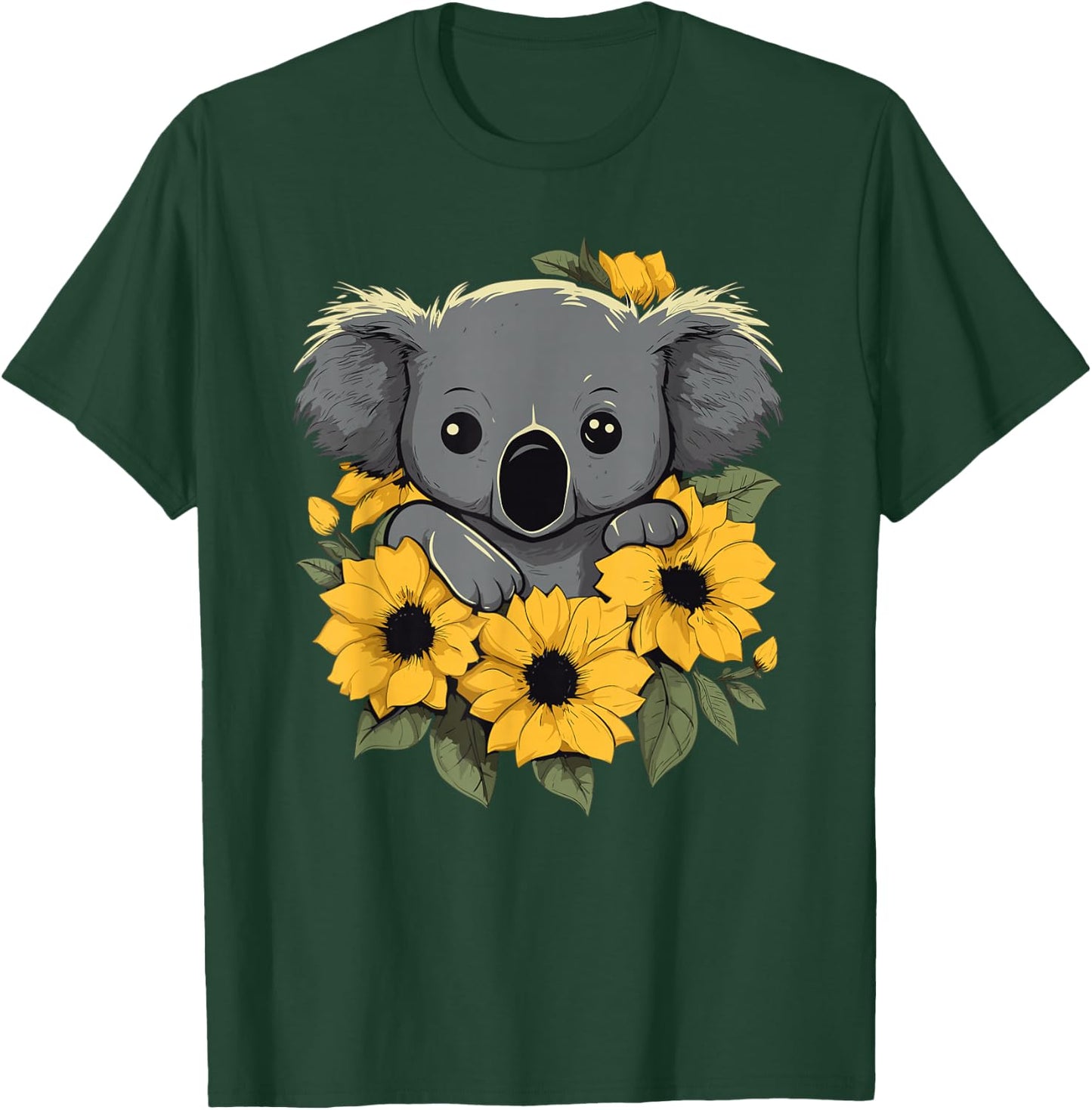 Koala Bear Sunflower Art Koalas Lover Men T-Shirt - T-Shirt | Forest