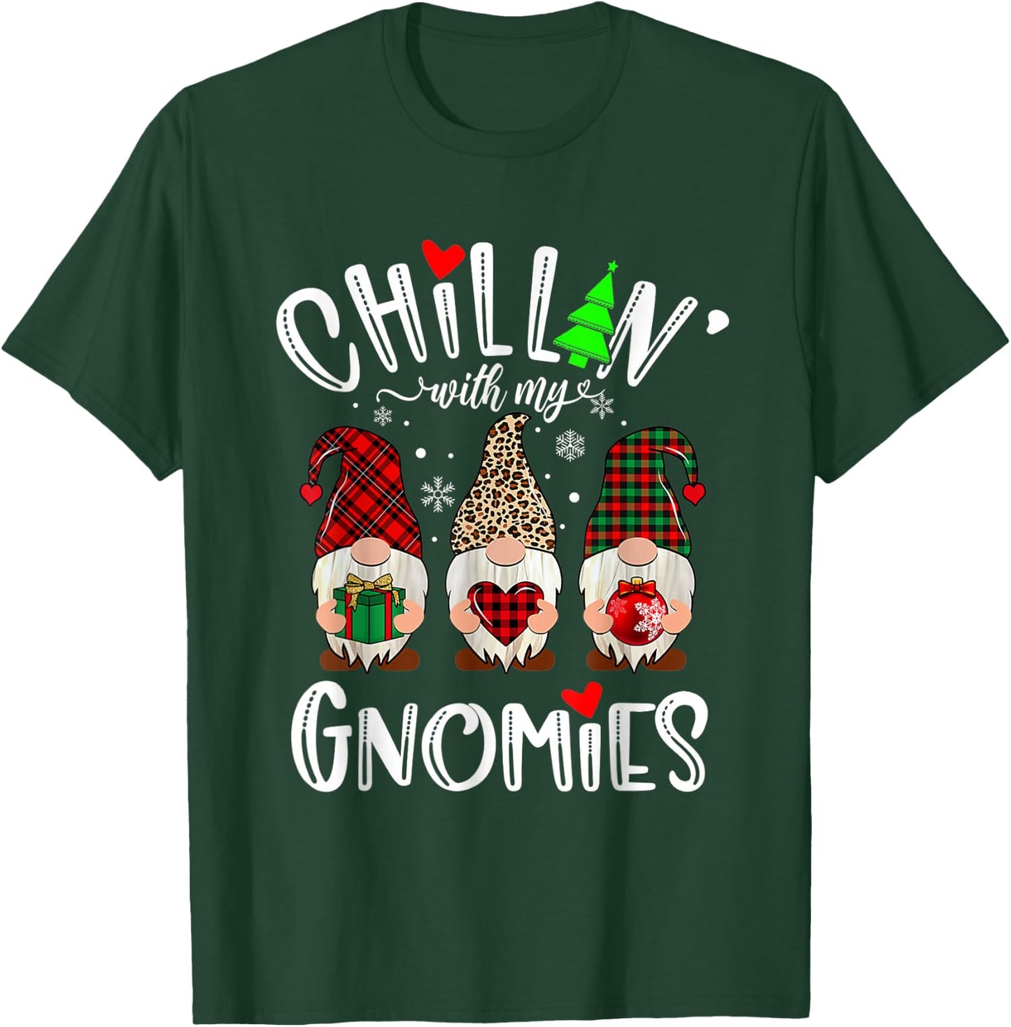 Chillin With My Gnomies Christmas Gnome Family Matching Xmas T-Shirt - T-Shirt | Forest