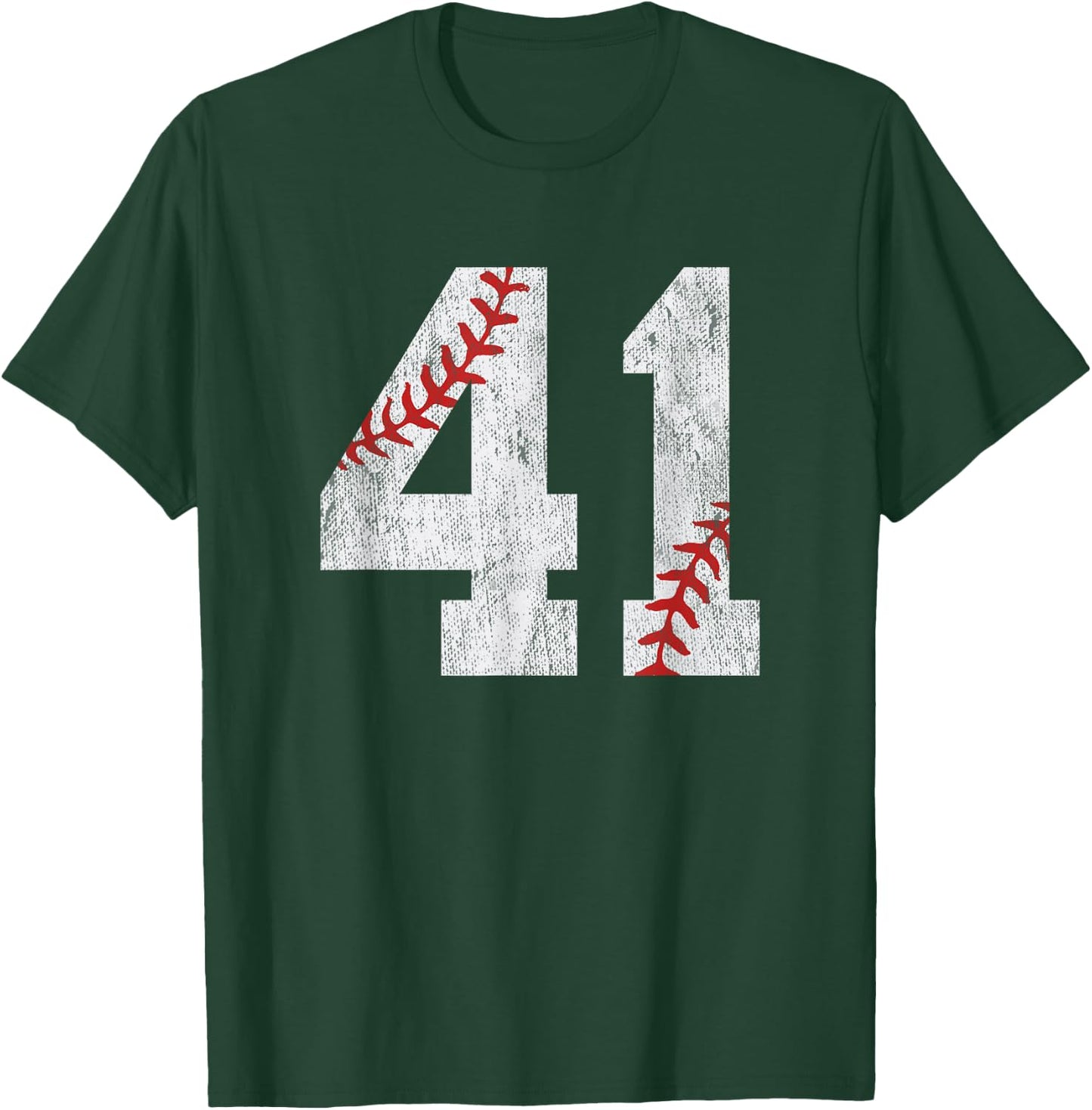Number #41 Vintage 41st Birthday Baseball Lover 41 Years Old T-Shirt - T-Shirt | Forest