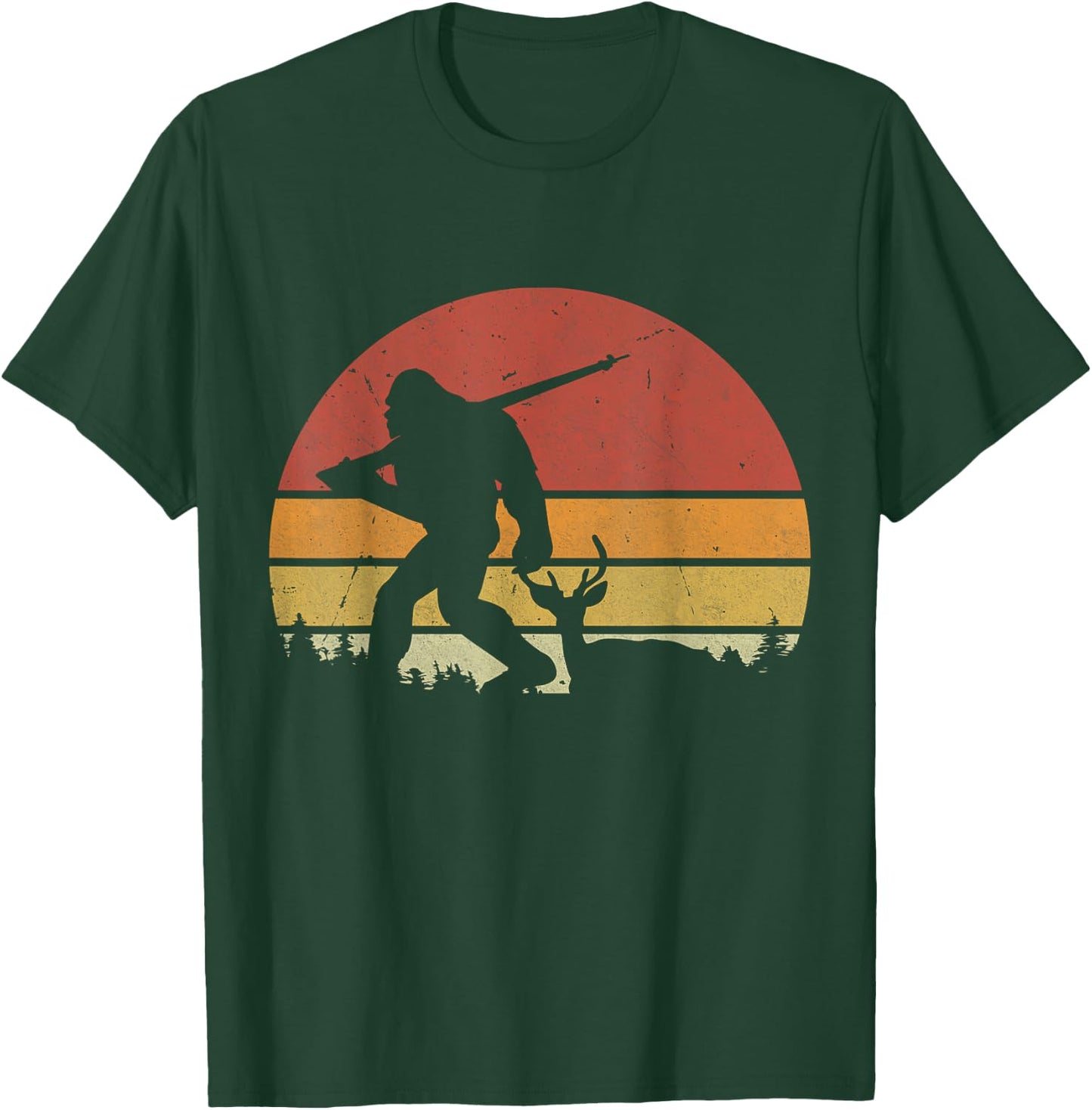 Funny Retro Bigfoot Hunting Sasquatch Funny Bigfoot Hunting T-Shirt - T-Shirt | Forest