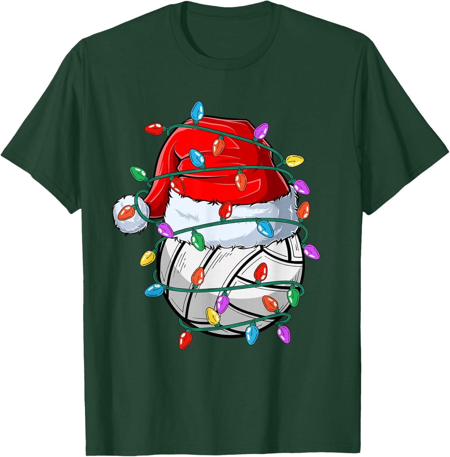 Christmas Volleyball Xmas Santa Sports Hat Ball Kids Boy Men T-Shirt - T-Shirt | Forest