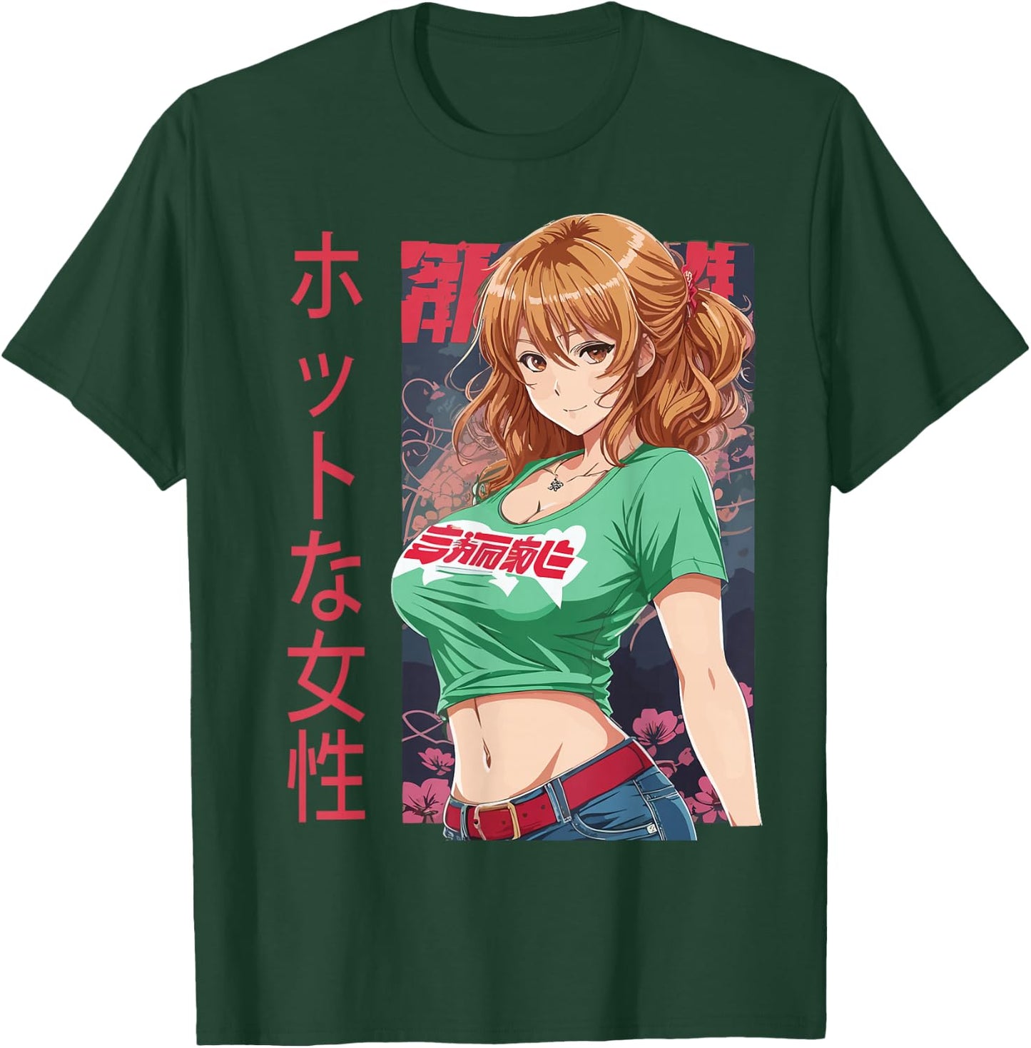 Anime Girl Kawaii Waifu Aesthetic Japanese T-Shirt - T-Shirt | Forest