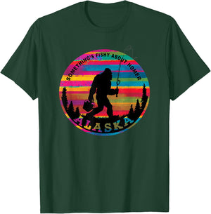 Homer Alaska Sasquatch Fishing Kenai Peninsula Borough T-Shirt - T-Shirt | Forest