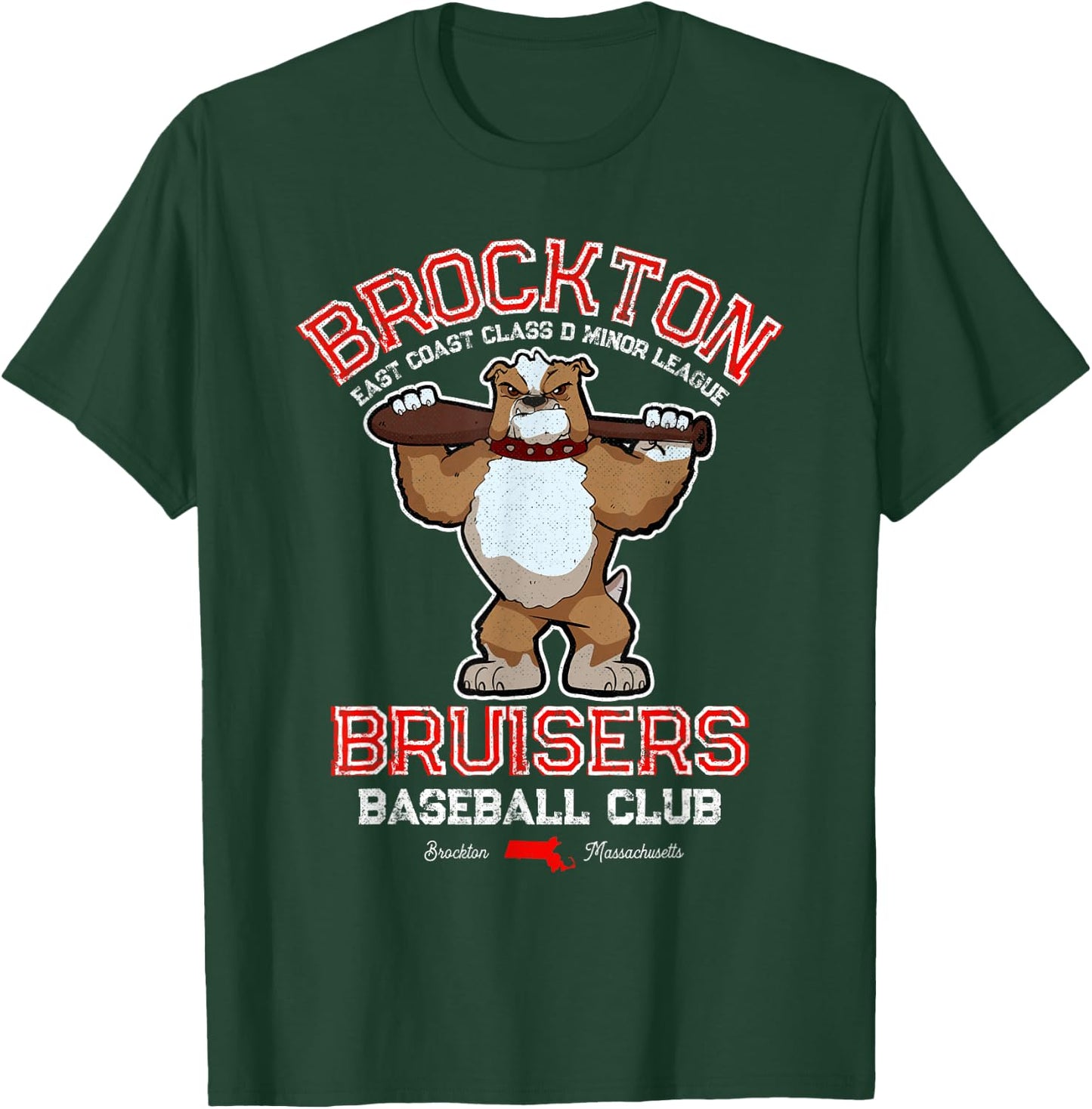 Brockton Bruisers Retro Minor League Baseball Team T-Shirt - T-Shirt | Forest