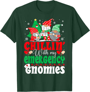 Emergency Nurse Gnomes Funny ER Nurse Christmas T-Shirt - T-Shirt | Forest