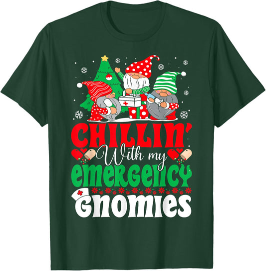 Emergency Nurse Gnomes Funny ER Nurse Christmas T-Shirt - T-Shirt | Forest